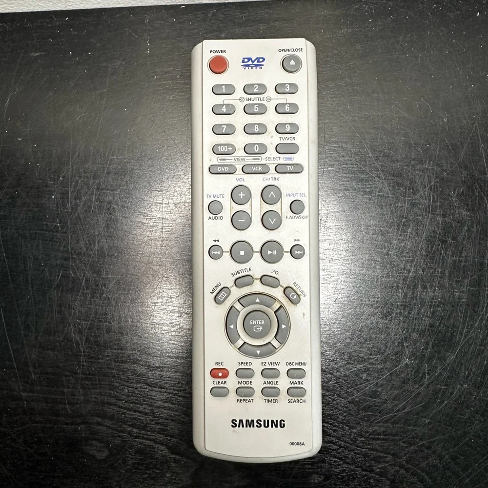 Genuine Samsung 00008A Original Remote Control VCR DVD TV Gray Tested And Works